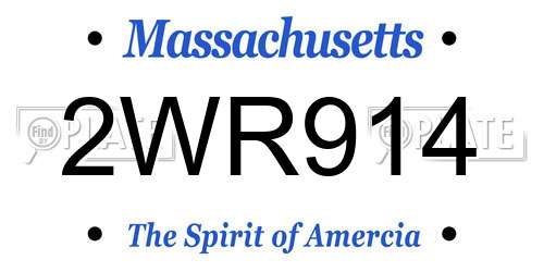 2WR914 Massachusetts License Plate