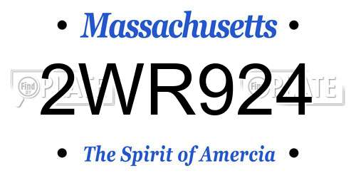 2WR924 Massachusetts License Plate