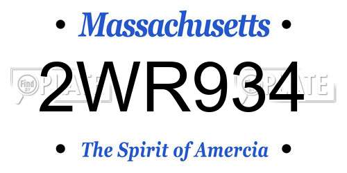 2WR934 Massachusetts License Plate