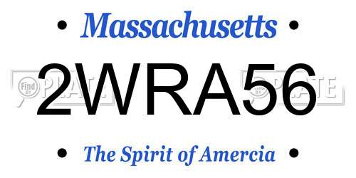 2WRA56 Massachusetts License Plate