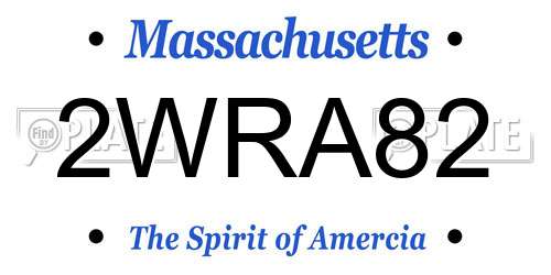 2WRA82 Massachusetts License Plate