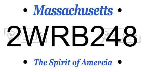 2WRB248 Massachusetts License Plate