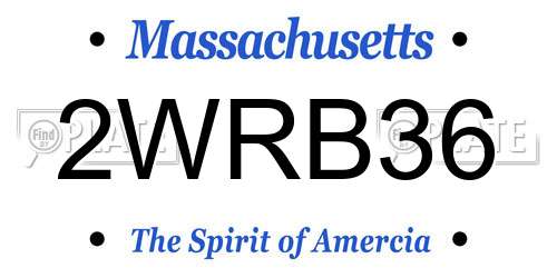 2WRB36 Massachusetts License Plate