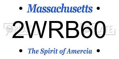 2WRB60 Massachusetts License Plate
