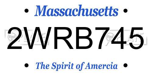 2WRB745 Massachusetts License Plate
