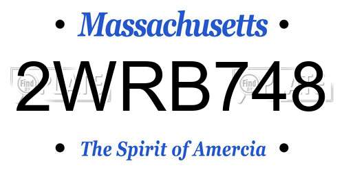 2WRB748 Massachusetts License Plate