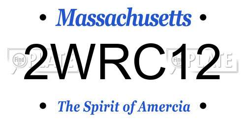 2WRC12 Massachusetts License Plate