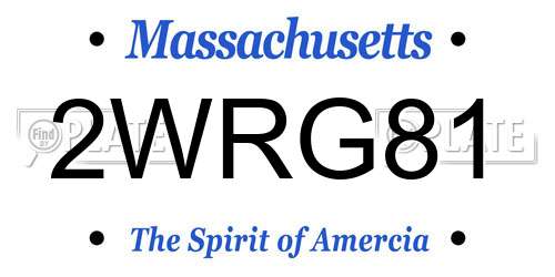 2WRG81 Massachusetts License Plate
