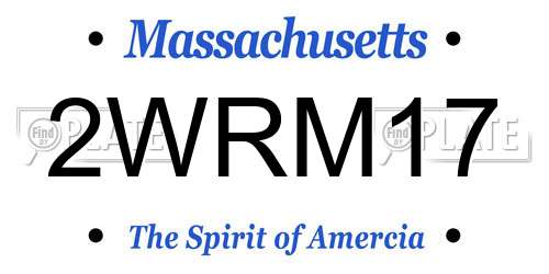 2WRM17 Massachusetts License Plate