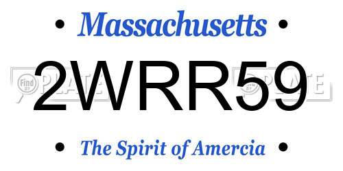 2WRR59 Massachusetts License Plate