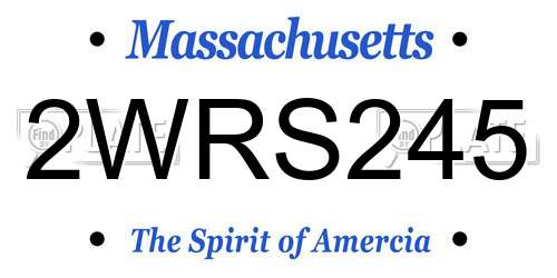 2WRS245 Massachusetts License Plate