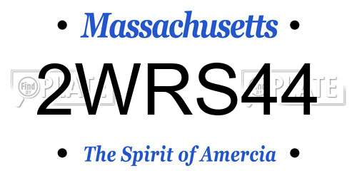 2WRS44 Massachusetts License Plate