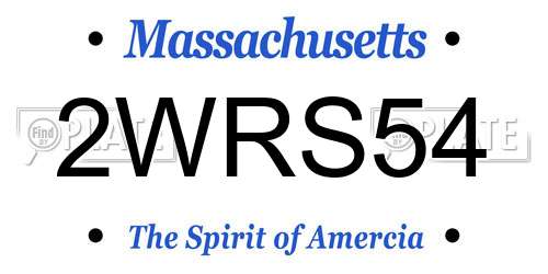 2WRS54 Massachusetts License Plate