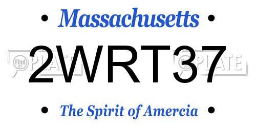 2WRT37 Massachusetts License Plate