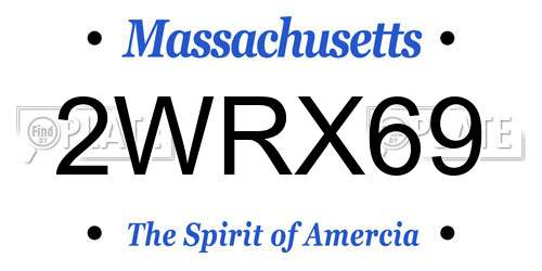2WRX69 Massachusetts License Plate