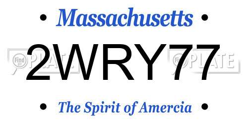 2WRY77 Massachusetts License Plate