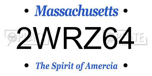 2WRZ64 Massachusetts License Plate