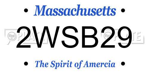 2WSB29 Massachusetts License Plate