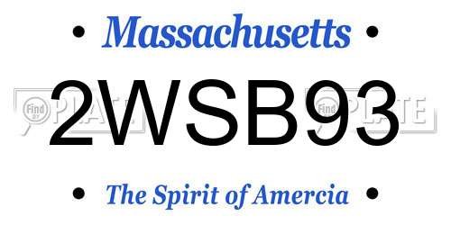 2WSB93 Massachusetts License Plate