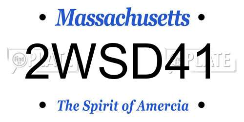 2WSD41 Massachusetts License Plate
