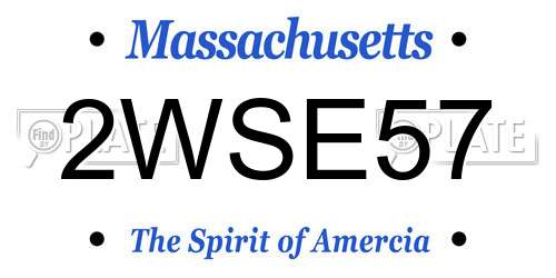 2WSE57 Massachusetts License Plate
