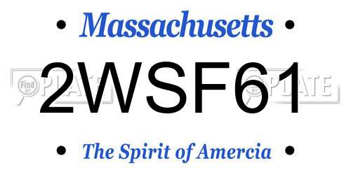 2WSF61 Massachusetts License Plate