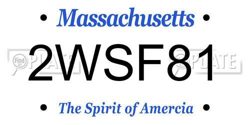 2WSF81 Massachusetts License Plate