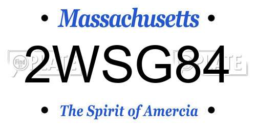 2WSG84 Massachusetts License Plate
