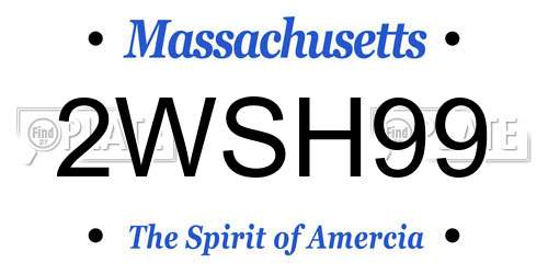 2WSH99 Massachusetts License Plate