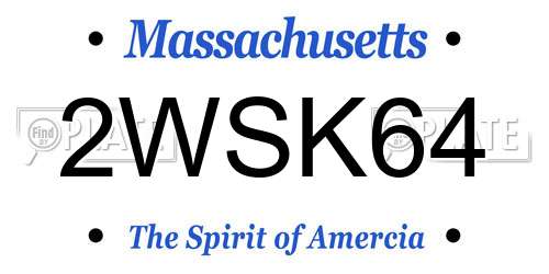 2WSK64 Massachusetts License Plate