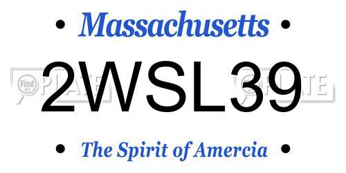 2WSL39 Massachusetts License Plate