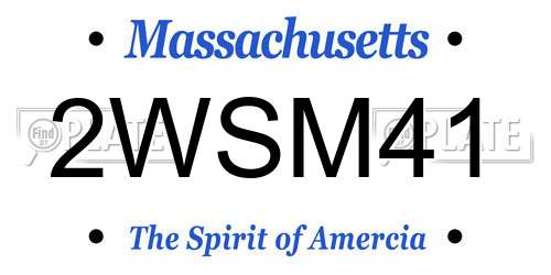 2WSM41 Massachusetts License Plate