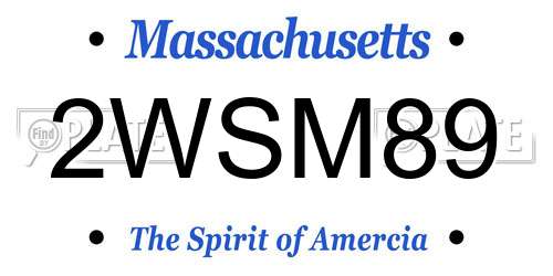 2WSM89 Massachusetts License Plate