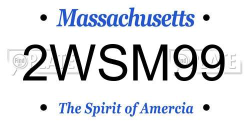 2WSM99 Massachusetts License Plate