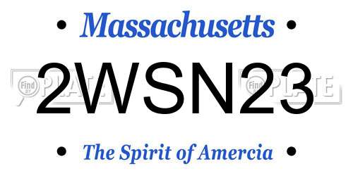 2WSN23 Massachusetts License Plate