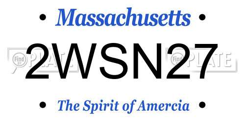 2WSN27 Massachusetts License Plate