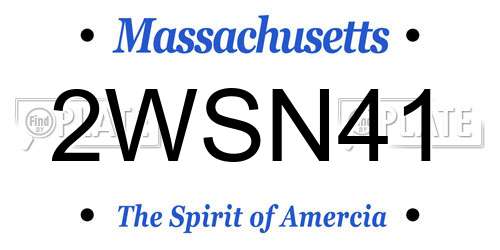 2WSN41 Massachusetts License Plate