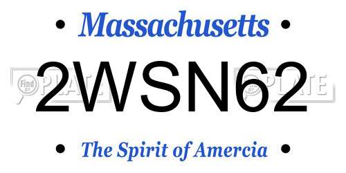 2WSN62 Massachusetts License Plate