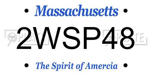 2WSP48 Massachusetts License Plate