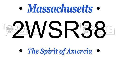 2WSR38 Massachusetts License Plate