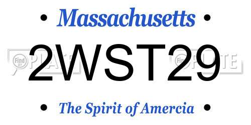 2WST29 Massachusetts License Plate