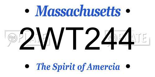 2WT244 Massachusetts License Plate