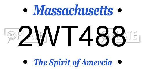 2WT488 Massachusetts License Plate