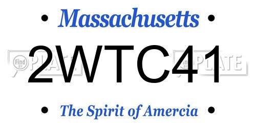 2WTC41 Massachusetts License Plate