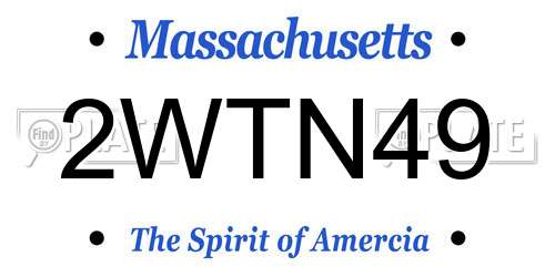 2WTN49 Massachusetts License Plate