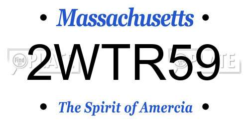 2WTR59 Massachusetts License Plate