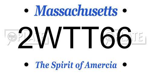 2WTT66 Massachusetts License Plate