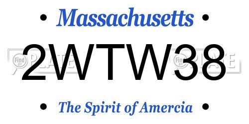 2WTW38 Massachusetts License Plate