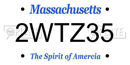 2WTZ35 Massachusetts License Plate
