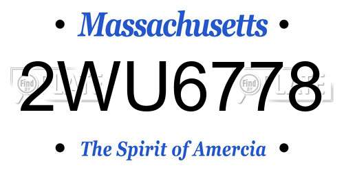 2WU6778 Massachusetts License Plate